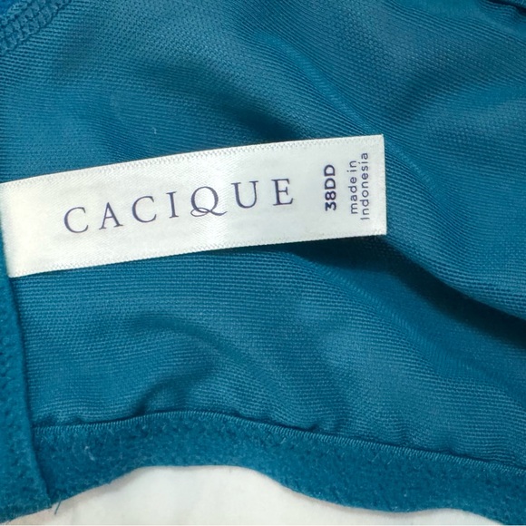 Cacique Boost Plunge Blue Lace Bra Size 38DD - Picture 6 of 8